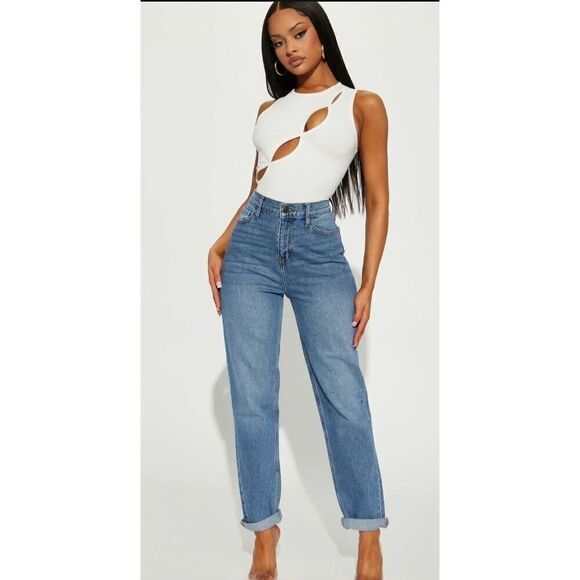 NWT Fashion Nova I Got It From My Mama High Rise Jeans Size 5 - Picture 1 of 6